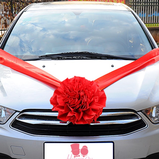 結婚禮車傳統典雅車彩婚禮用品禮車專用車頭彩 心願幸福婚禮小物
