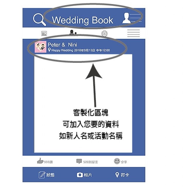 臉書FB拍照框 結婚拍照豐富組合 拍婚紗道具必備