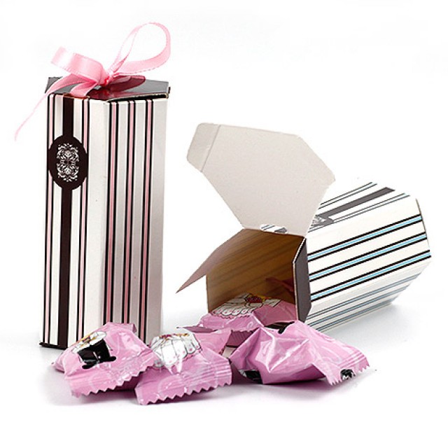 買到賺到 DIY直立條紋喜糖盒 精緻小禮物盒 送客喜糖盒