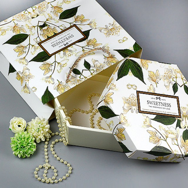 禮物盒推薦 客製化禮品  花草六角禮物盒 隨意搭配 禮物包裝
