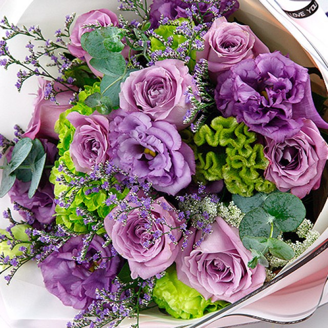 浪漫禮物情人節紫玫瑰花束全省送花 心願幸福婚禮小物