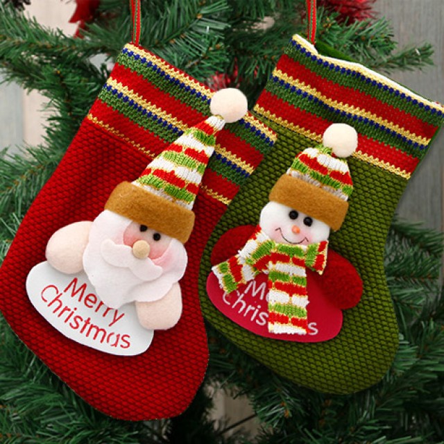 可愛 毛線聖誕襪