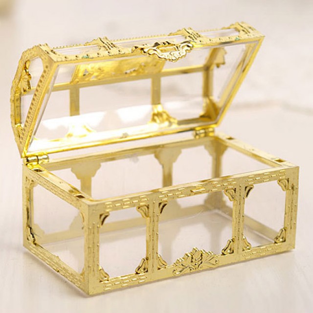 會場佈置 金色寶藏盒喜糖盒 桌上賓客禮