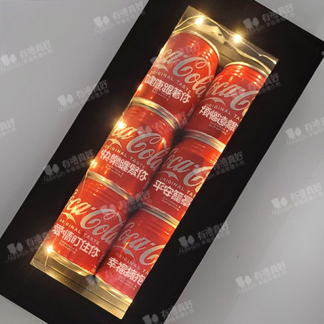 獨家驚喜可樂 告白汽水6入 250ml禮盒+LED燈