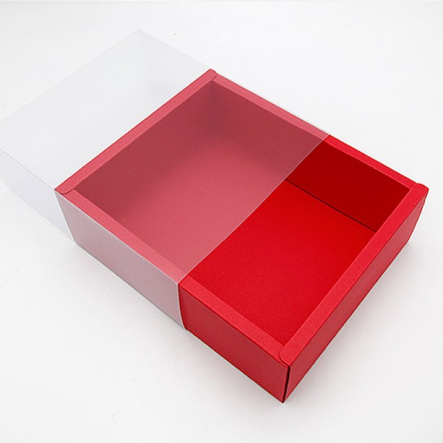 限量商品 DIY透明 紅色方形禮物盒