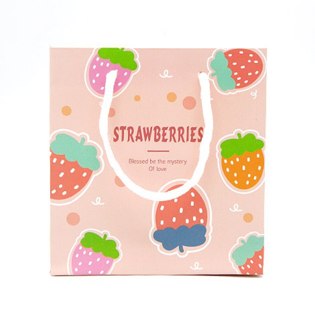 繽紛草莓禮物袋(小) 可愛禮品袋