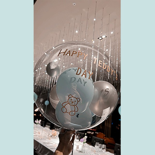 生日 派對 餐廳包廂 空飄氣球佈置