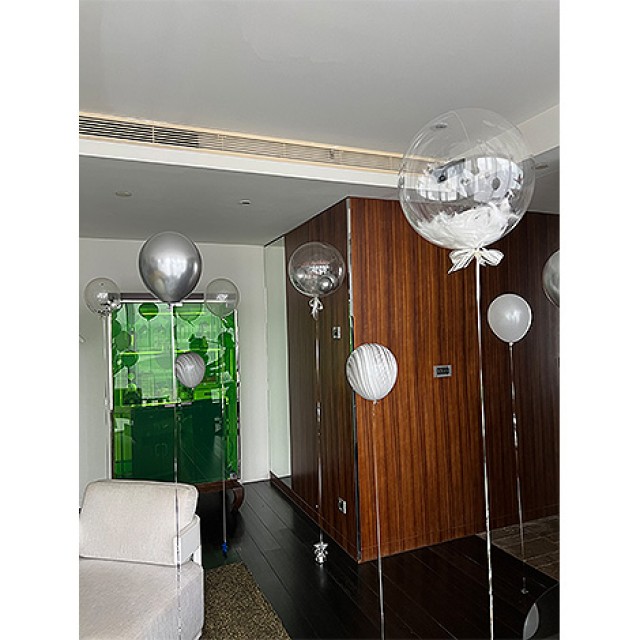 生日氣球漂浮拱門 飯店房間派對佈置