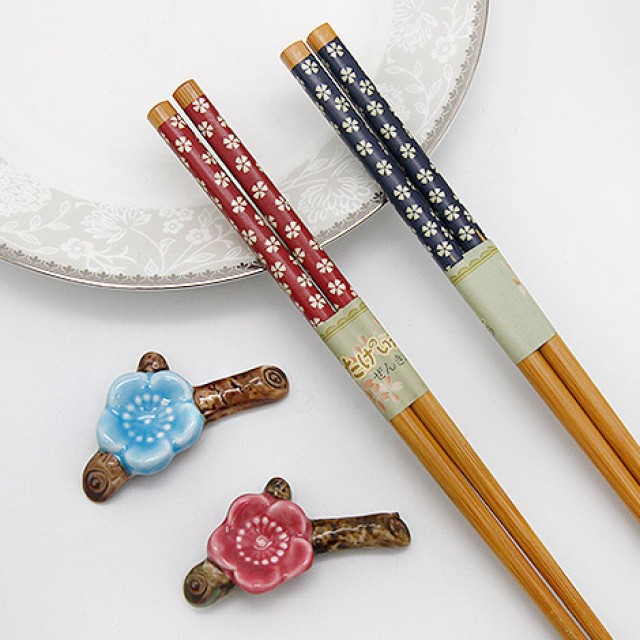 梅花箸福筷架筷子組 有含意的送客禮