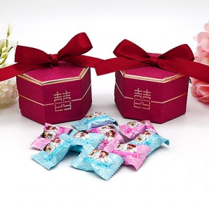 DIY六角中式喜糖盒 精緻囍糖盒